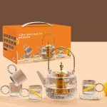 Retro High-Looking Five-Piece Teapot Set for Home Use, Heat-Resistant Teapot, Flower Teapot, Opening Event Gift, Casual Gift