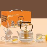 Retro High-Looking Five-Piece Teapot Set for Home Use, Heat-Resistant Teapot, Flower Teapot, Opening Event Gift, Casual Gift
