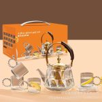 Retro High-Looking Five-Piece Teapot Set for Home Use, Heat-Resistant Teapot, Flower Teapot, Opening Event Gift, Casual Gift