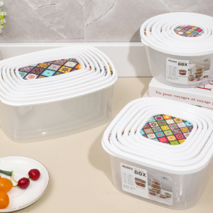 Food Containers Retro Rectangular Seven-Piece Set