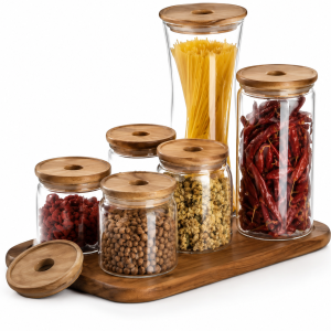 Glass Storage Jar with Bamboo Lid