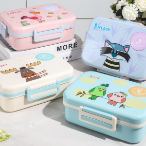 Rectangular Lunch Box with Compartments (A) and Includes Cutlery