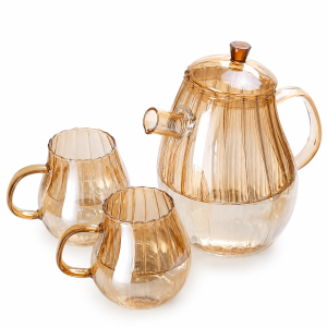 Beauty Glass Teapot-Golden