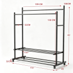 Double‑Rail Double‑Tier Garment Rack