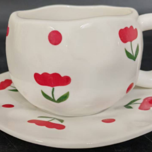 90cc Cloud‑Pattern Cup and Saucer