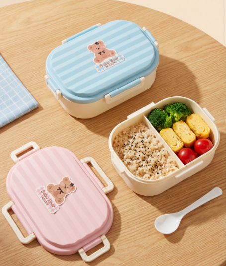 Cute Bear Striped Bento Box