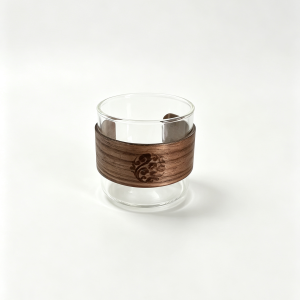 Wood‑Wrapped Glass Cup
