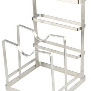 Brushed Stainless Steel 3-slot Knife Holder