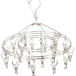 3.0 Large‑Round Double‑Layer Sock Drying Rack, Square Plate Hard Chain (20 Pcs Large Wire Clips)