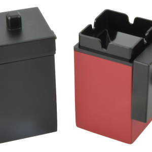 Small Square Baking Finish Ashtray with Funnel and Lid
