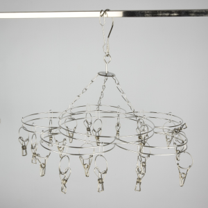 2.0 Plum‑Blossom Double‑Layer Sock Drying Rack with 20 Wire Clips