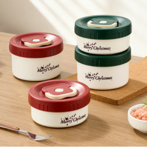 Christmas Rice‑Ball 2‑Tier Lunch Box