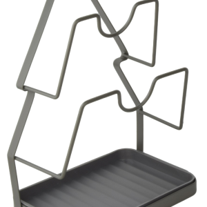 2‑Tier Gunmetal Carbon Steel Pot Lid Holder