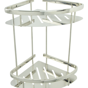 2‑Tier Fan‑Shaped Stainless Steel Storage Rack